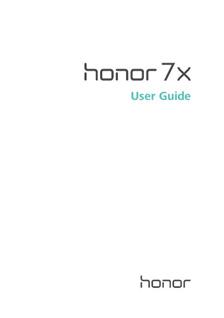 Huawei Honor 7X manual. Smartphone Instructions.